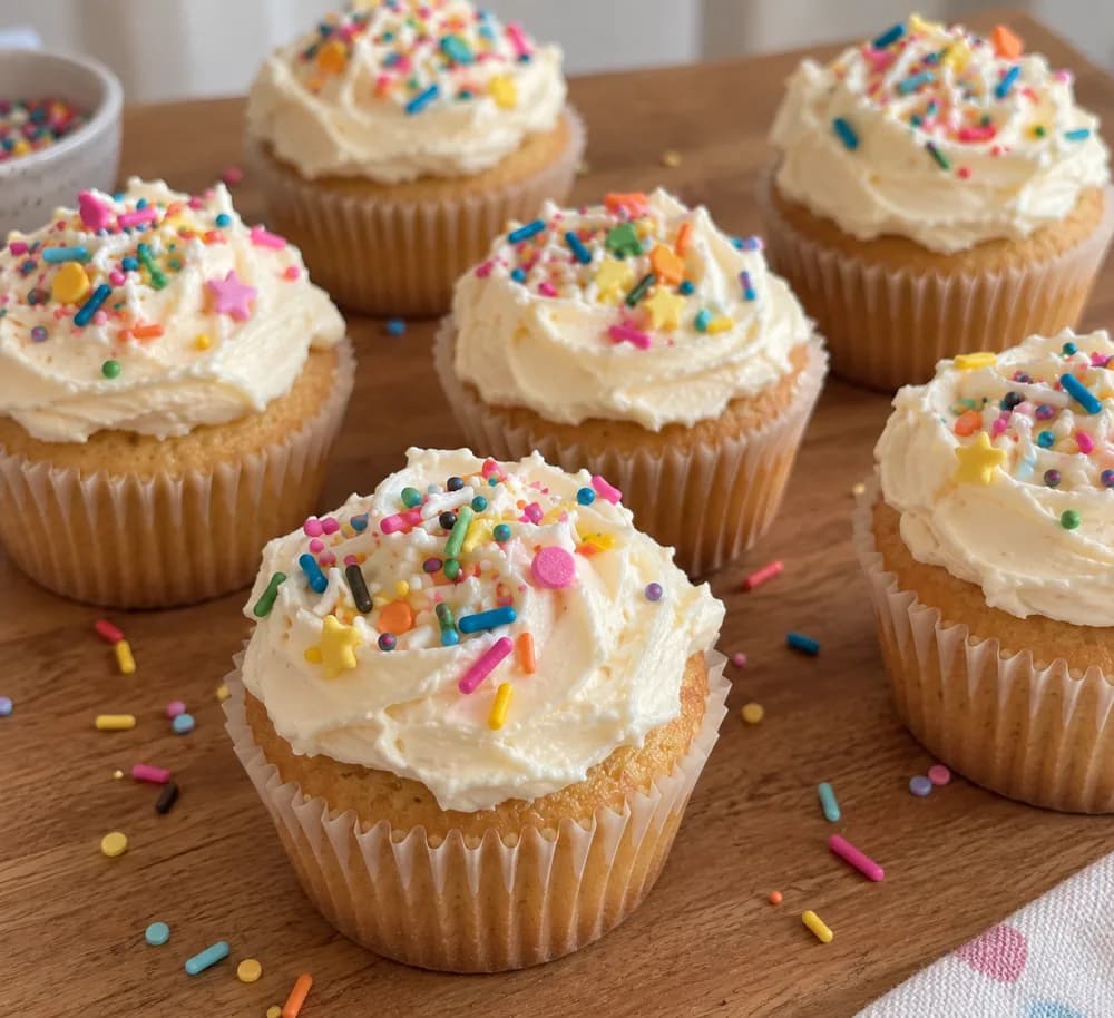 Cupcakes met kleurrijke versiering
